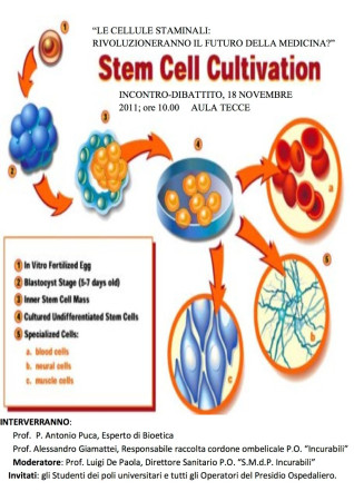 18 novembre 2011. Stem Cell Cultivation.Incontro-dibattito